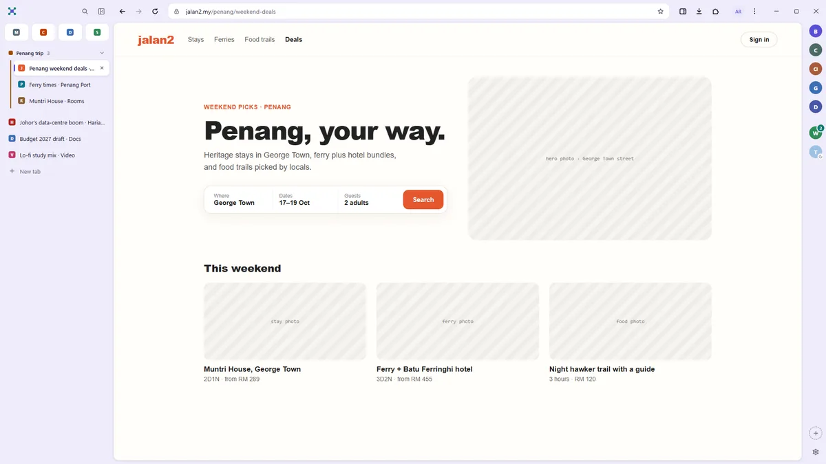 BrahmiX in the light theme, with tabs on the side and the Hub rail on the right.